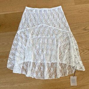 More To Come - Baylin Sheer Lace Skirt in White